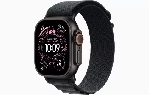Apple Watch Ultra 3 Cellular 49mm Black Titanium Case with Black Alpine Loop - Large