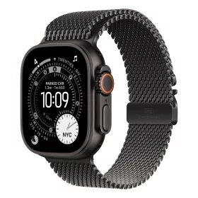   Apple Watch Ultra 3 Cellular 49mm Black Titanium Case with Black Titanium Milanese Loop - Small