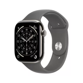   Apple Watch S11 Cellular 42mm Natural Titanium Case with Stone Grey Sport Band - M/L
