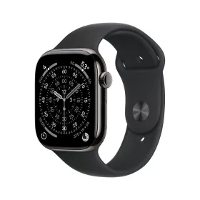   Apple Watch S11 Cellular 42mm Slate Titanium Case with Black Sport Band - M/L