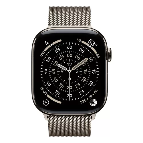 Apple Watch S11 Cellular 46mm Natural Titanium Case with Natural Milanese Loop - S/M