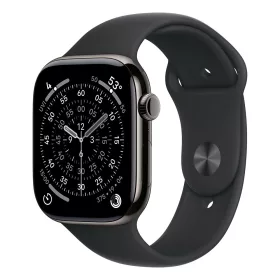   Apple Watch S11 Cellular 46mm Slate Titanium Case with Black Sport Band - S/M
