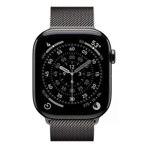 Apple Watch S11 Cellular 46mm Slate Titanium Case with Slate Milanese Loop - S/M