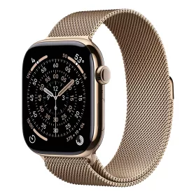   Apple Watch S11 Cellular 46mm Gold Titanium Case with Gold Milanese Loop - S/M