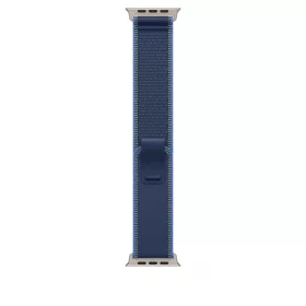   Apple Watch 49mm Loop:  Blue/Bright Blue Trail Loop - S/M - Natural Titanium Finish