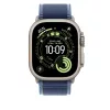 Apple Watch 49mm Loop:  Blue/Bright Blue Trail Loop - S/M - Natural Titanium Finish