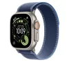 Apple Watch 49mm Loop:  Blue/Bright Blue Trail Loop - M/L - Natural Titanium Finish