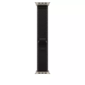   Apple Watch 49mm Loop:  Black/Charcoal Trail Loop - M/L - Natural Titanium Finish