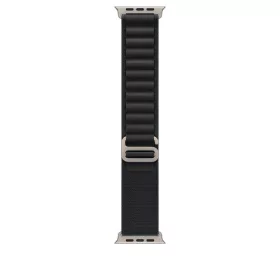   Apple Watch 49mm Loop:  Black Alpine Loop - Small - Natural Titanium Finish