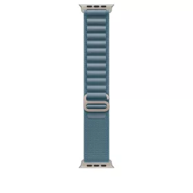   Apple Watch 49mm Loop:  Light Blue Alpine Loop - Large - Natural Titanium Finish