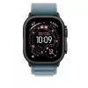 Apple Watch 49mm Loop:  Light Blue Alpine Loop - Large - Black Titanium Finish