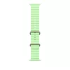 Apple Watch 49mm Band:  Neon Green Ocean Band - Natural Titanium Finish
