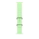 Apple Watch 49mm Band:  Neon Green Ocean Band - Natural Titanium Finish