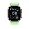 Apple Watch 49mm Band:  Neon Green Ocean Band - Natural Titanium Finish