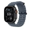 Apple Watch 49mm Band:  Anchor Blue Ocean Band Extension - Black Titanium Finish