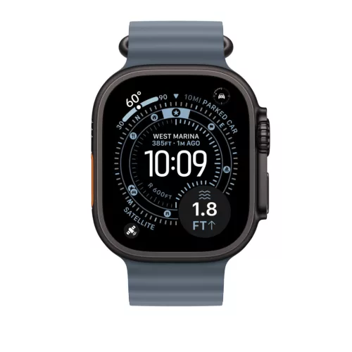 Apple Watch 49mm Band:  Anchor Blue Ocean Band Extension - Black Titanium Finish