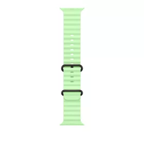   Apple Watch 49mm Band:  Neon Green Ocean Band Extension - Black Titanium Finish