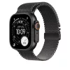 Apple Watch 49mm Loop:  Black Titanium Milanese Loop - Small