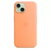 Apple iPhone 15 Silicone Case w MagSafe - Orange Sorbet