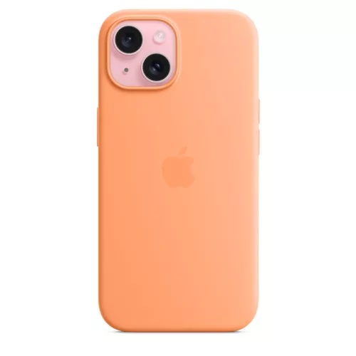 Apple iPhone 15 Silicone Case w MagSafe - Orange Sorbet