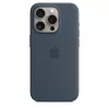 Apple iPhone 15 Pro Silicone Case w MagSafe - Storm Blue