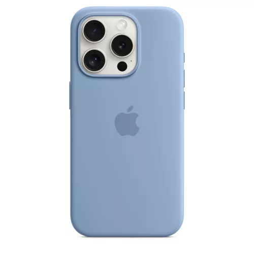 Apple iPhone 15 Pro Silicone Case w MagSafe - Winter Blue