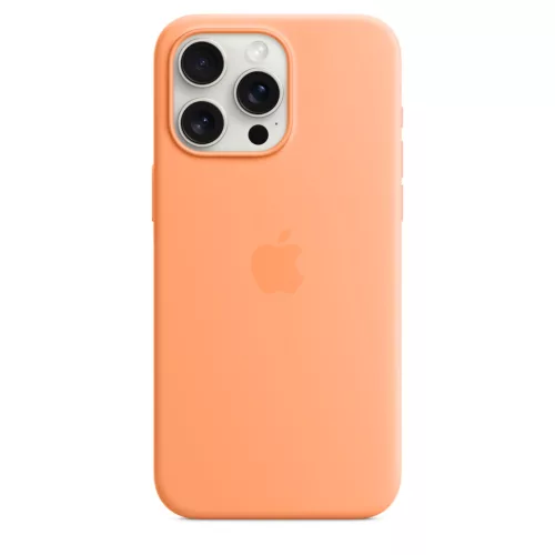 Apple iPhone 15 Pro Max Silicone Case w MagSafe - Orange Sorbet