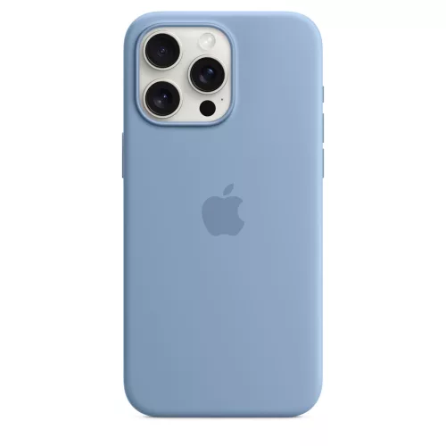 Apple iPhone 15 Pro Max Silicone Case w MagSafe - Winter Blue