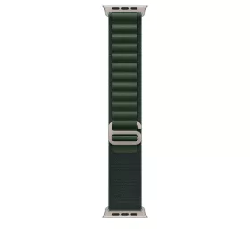  Apple Watch 49mm Loop:  Dark Green Alpine Loop - Small - Natural Titanium Finish