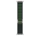 Apple Watch 49mm Loop:  Dark Green Alpine Loop - Small - Natural Titanium Finish
