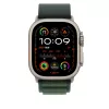 Apple Watch 49mm Loop:  Dark Green Alpine Loop - Small - Natural Titanium Finish