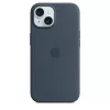 Apple iPhone 15 Silicone Case with MagSafe - Storm Blue