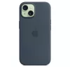 Apple iPhone 15 Silicone Case with MagSafe - Storm Blue