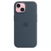 Apple iPhone 15 Silicone Case with MagSafe - Storm Blue