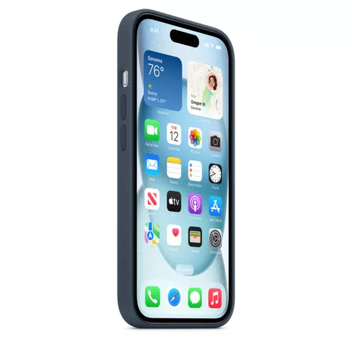 Apple iPhone 15 Silicone Case with MagSafe - Storm Blue