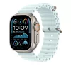 Apple Watch 49mm Band:  Ice Blue Ocean Band - Natural Titanium Finish