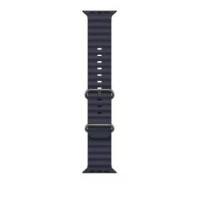   Apple Watch 49mm Band:  Navy Ocean Band - Natural Titanium Finish