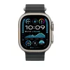 Apple Watch 49mm Band:  Black Ocean Band - Natural Titanium Finish
