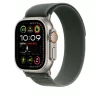 Apple Watch 49mm Loop:  Green Trail Loop - M/L - Natural Titanium Finish