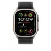 Apple Watch 49mm Loop:  Black Trail Loop - M/L - Natural Titanium Finish