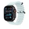 Apple Watch 49mm Band:  Ice Blue Ocean Band - Black Titanium Finish