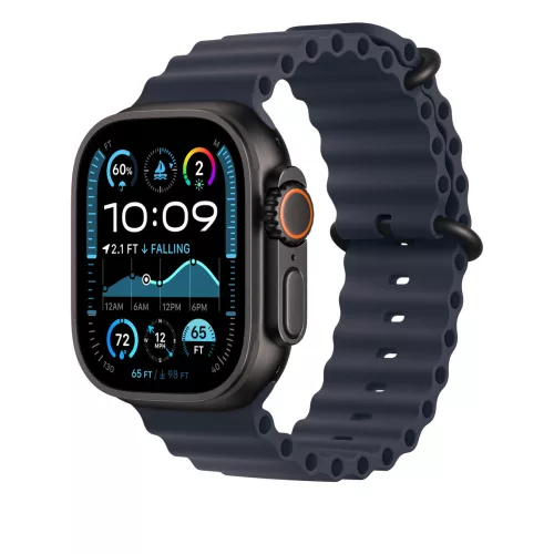 Apple Watch 49mm Band:  Navy Ocean Band - Black Titanium Finish