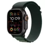Apple Watch 49mm Loop:  Dark Green Alpine Loop - Large - Black Titanium Finish