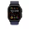 Apple Watch 49mm Loop:  Navy Alpine Loop - Medium - Black Titanium Finish