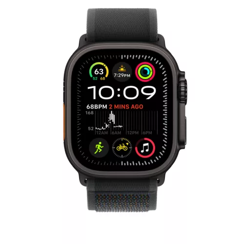 Apple Watch 49mm Loop:  Black Trail Loop - M/L - Black Titanium Finish