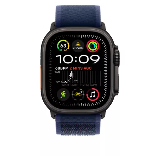 Apple Watch 49mm Loop:  Blue Trail Loop - M/L - Black Titanium Finish