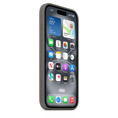 Apple iPhone 16 Silicone Case with MagSafe - Stone Gray